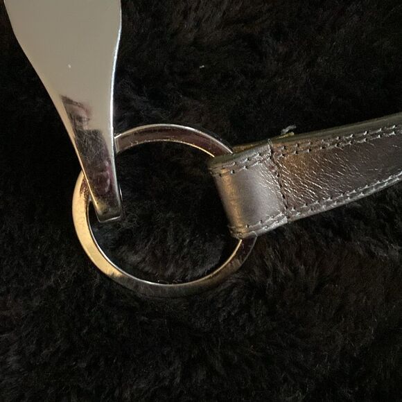 Metallic gray belt.  Adjustable up to 40” - Picture 5 of 5